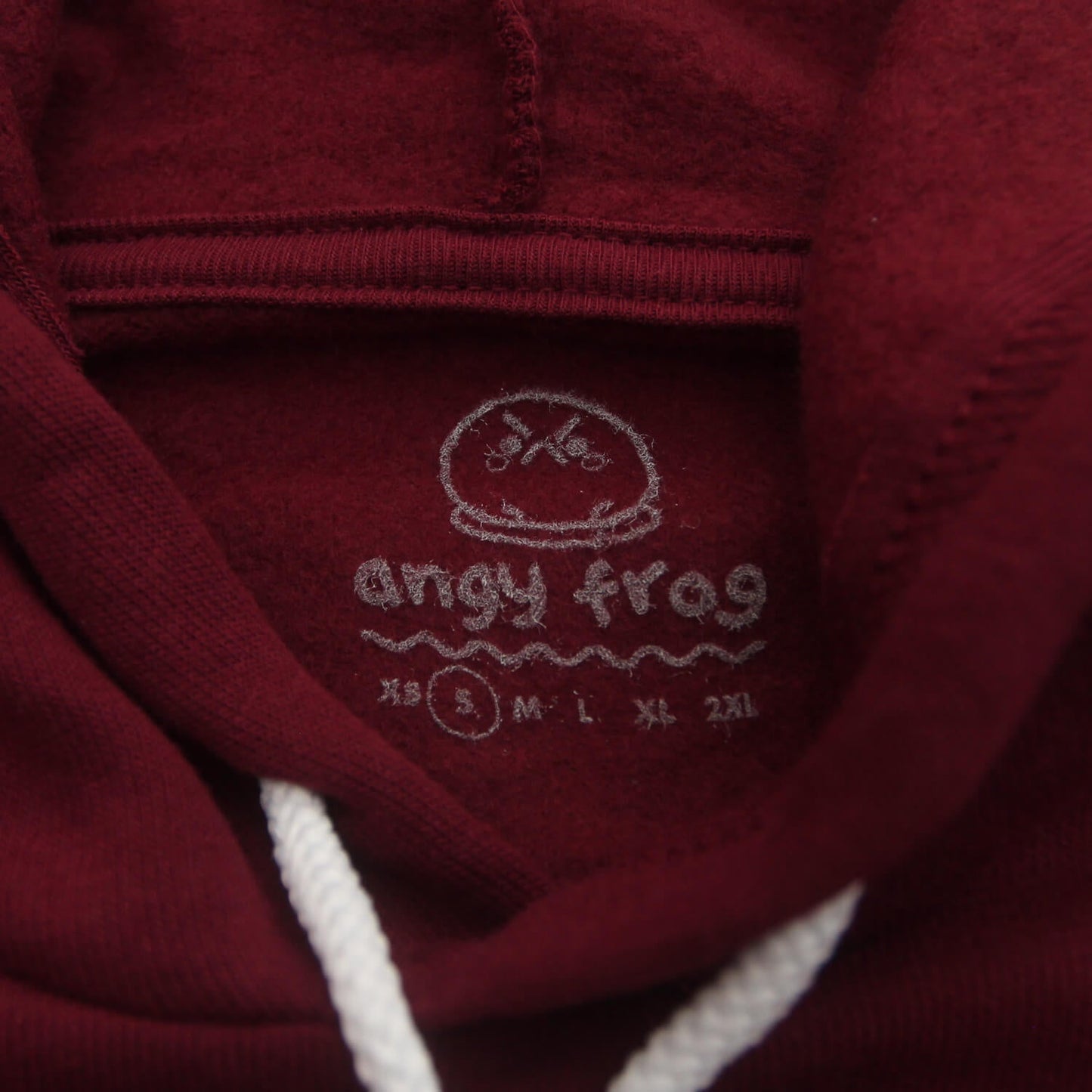 Angy Frog Embroidered Hoodie in Maroon (UNISEX)