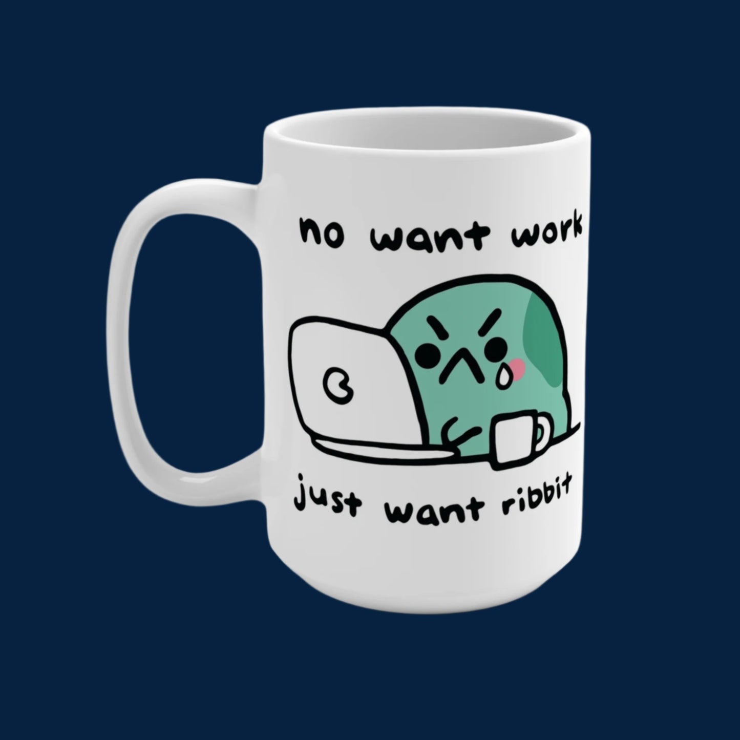 Angy Frog no want work just want ribbit 15oz Mug