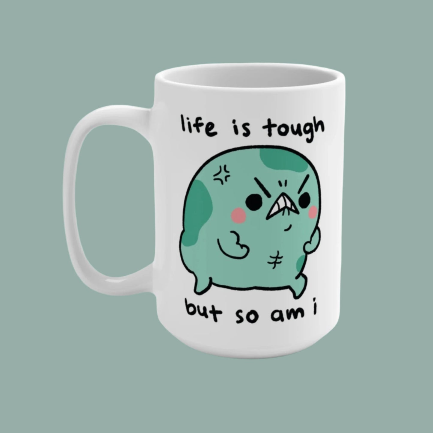 Angy Frog Life Is Tough 15oz Mug