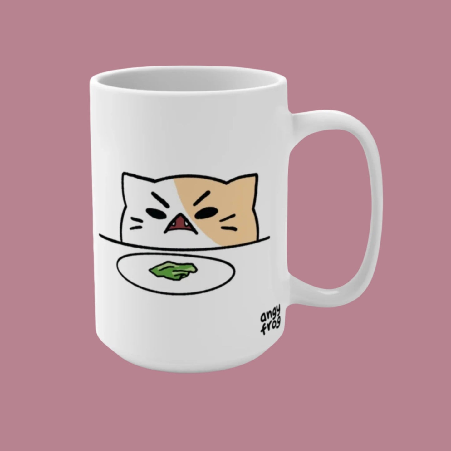 Angy Frog Yelling at Cat 15oz Mug