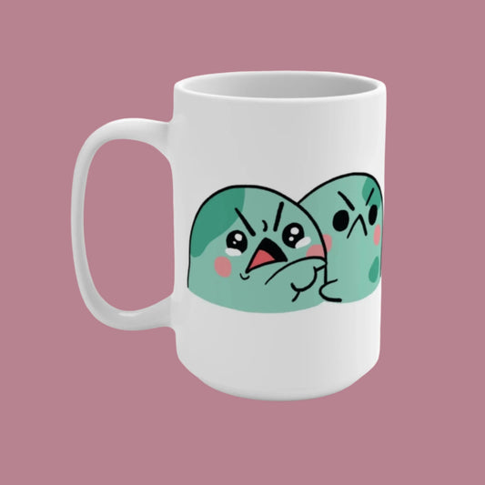 Angy Frog Yelling at Cat 15oz Mug