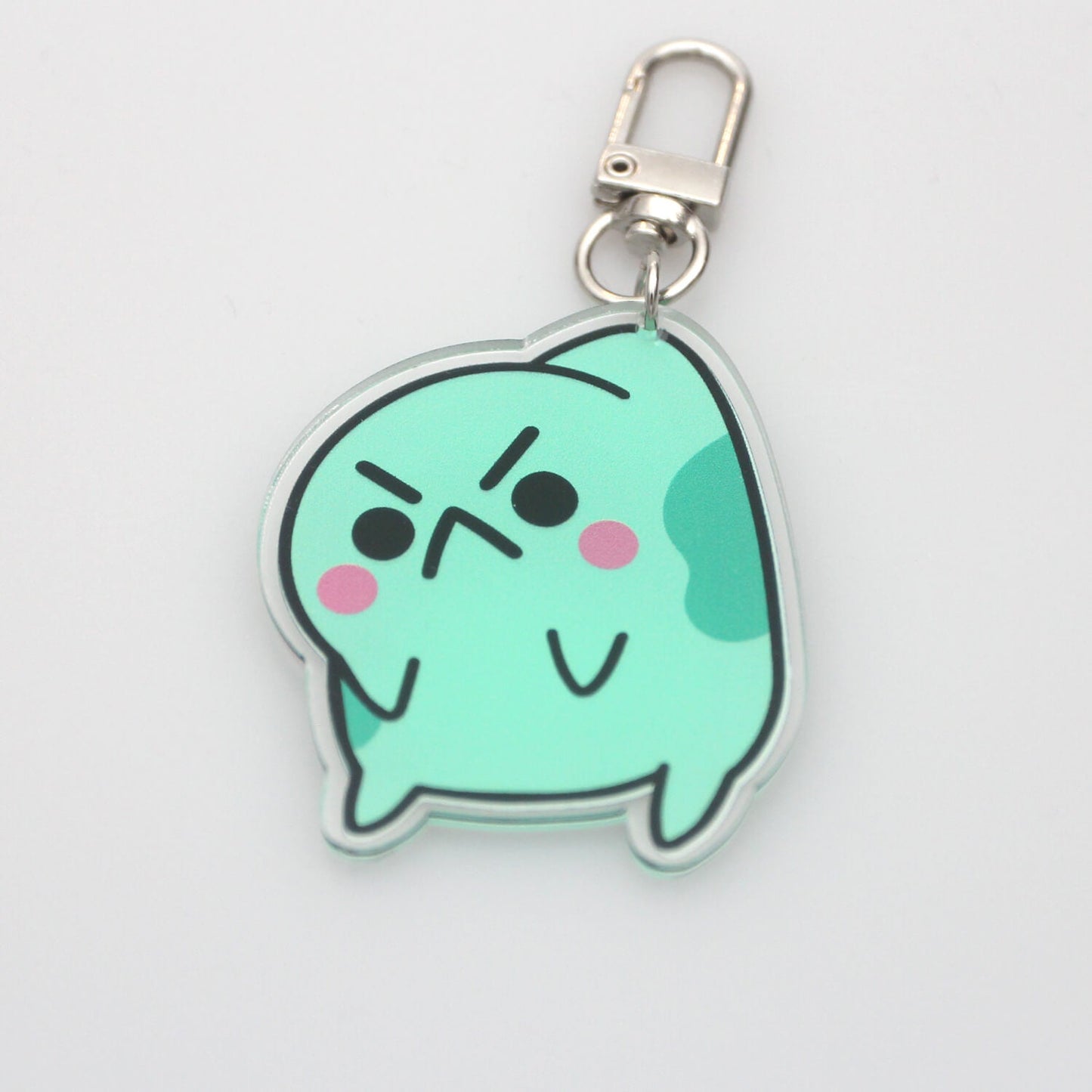 Angy Frog Hang on Acrylic Keychain