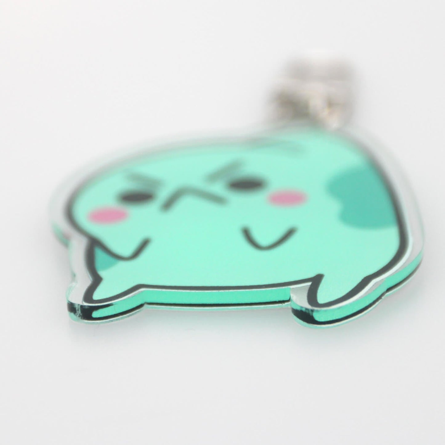 Angy Frog Hang on Acrylic Keychain