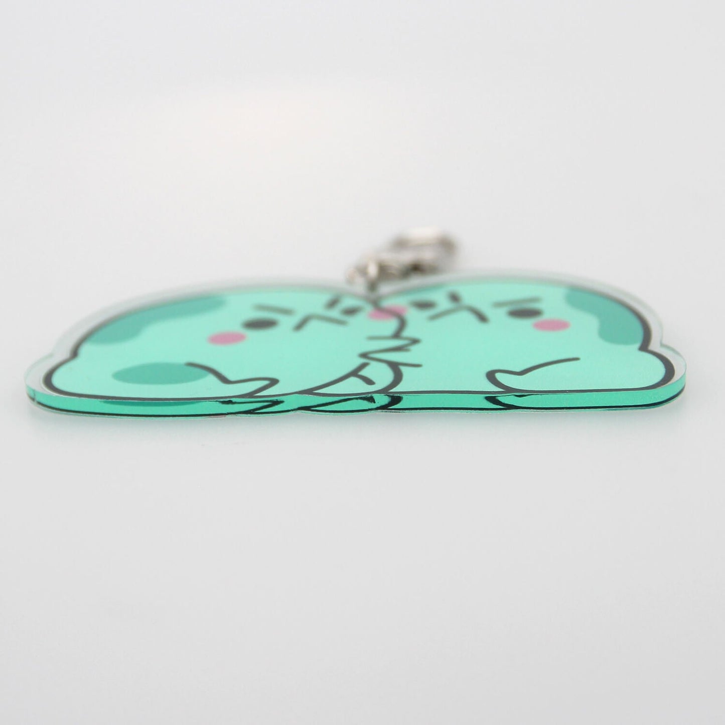 Angy Frog Hugs Acrylic Keychain