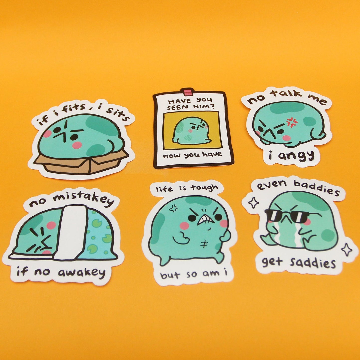 Angy Frog Sticker Pack #1 [6 Large Stickers!]