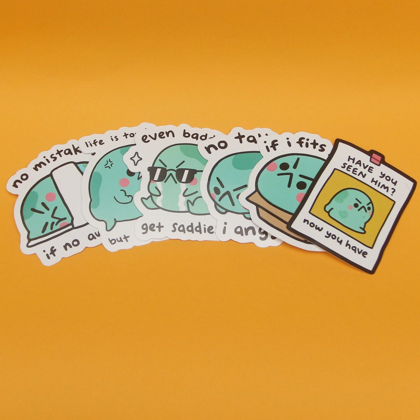 Angy Frog Sticker Pack #1 [6 Large Stickers!]