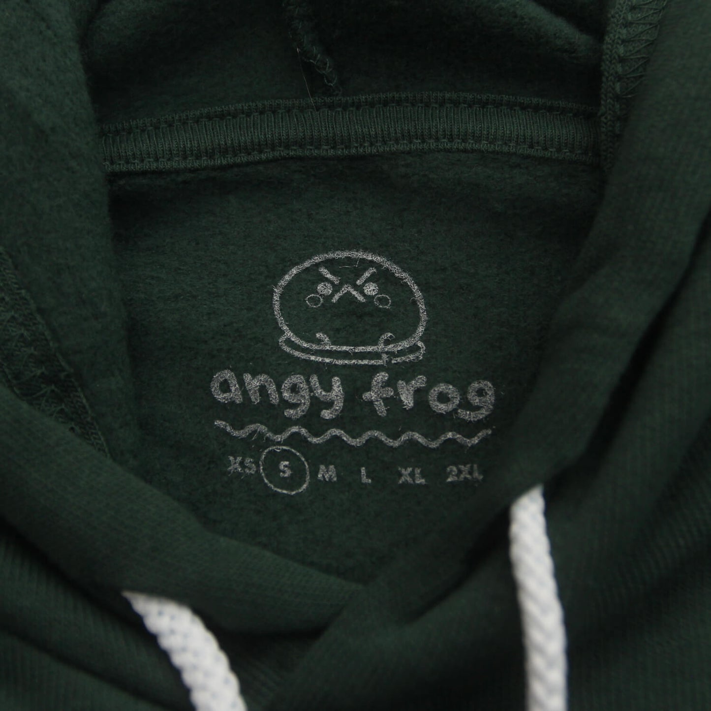 Angy Frog Embroidered Hoodie in Forest Green (UNISEX)